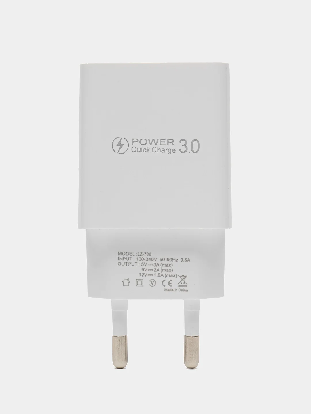 Белый блок питания, СЗУ, USB, 3A, универсальный зарядный адаптер
