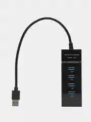 Черный разветвитель портов USB Hub USB 3.0, хаб концентратор