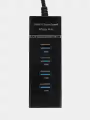 Черный разветвитель портов USB Hub USB 3.0, хаб концентратор