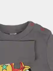 Угольный лонгслив для мальчика, 1-4 года, 100% хлопок
