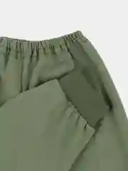 Зелёный хаки брюки на манжете, детские, однотонные