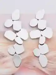 Серебряный женские абстрактные крупные массивные серьги