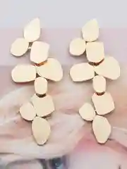 Золотой женские абстрактные крупные массивные серьги