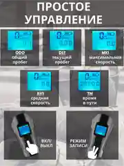 Черный спидометр для велосипеда с фонариком, фонарь велосипедный, на руль, со звуковым сигналом