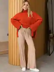 Бежевый брюки женские