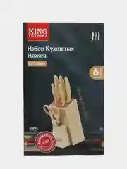 Слоновая кость набор кухонных ножей c подставкой, 7 предметов KING