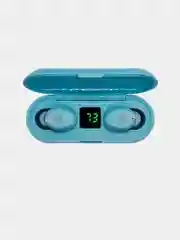 Небесно-голубой беспроводные наушники F9, Bluetooth, с функцией Power bank