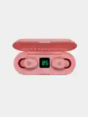 Розовый беспроводные наушники F9, Bluetooth, с функцией Power bank