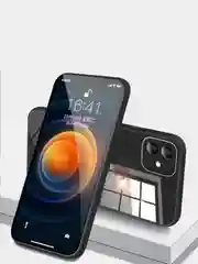 Черный чехол стеклянный для айфон