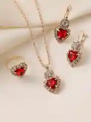 Алый женский уникальный набор украшений 3 в 1