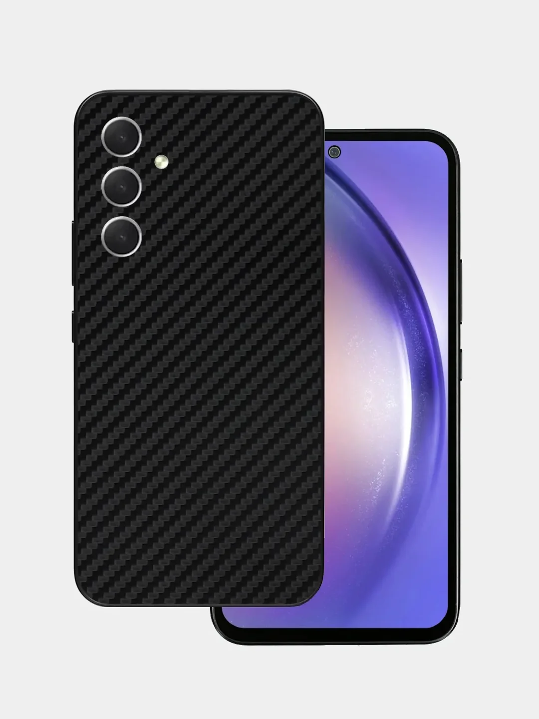 Черный защитная пленка для Samsung A35 под карбон, черная,назад, кожу