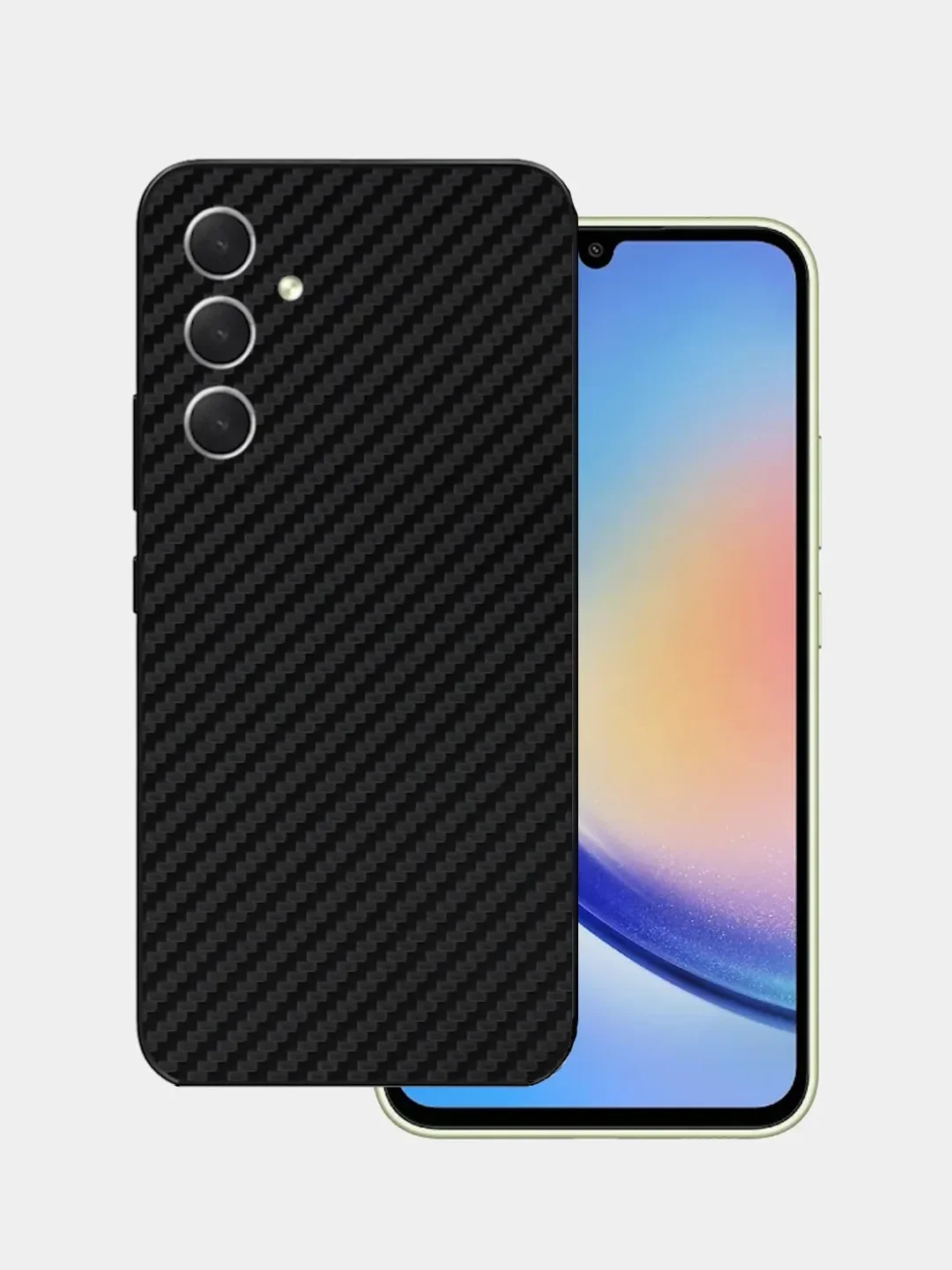 Черный защитная пленка для Samsung Galaxy A25 под карбон, черная,назад, кожу