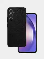 Угольный защитная пленка для Samsung A35 под карбон, черная,назад, кожу