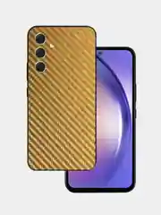 Золотой защитная пленка для Samsung A35 под карбон, черная,назад, кожу