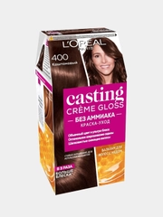 Стойкая краска-уход для волос LOreal Paris Casting Creme Gloss, тон 400 Каштановый, 180 мл
