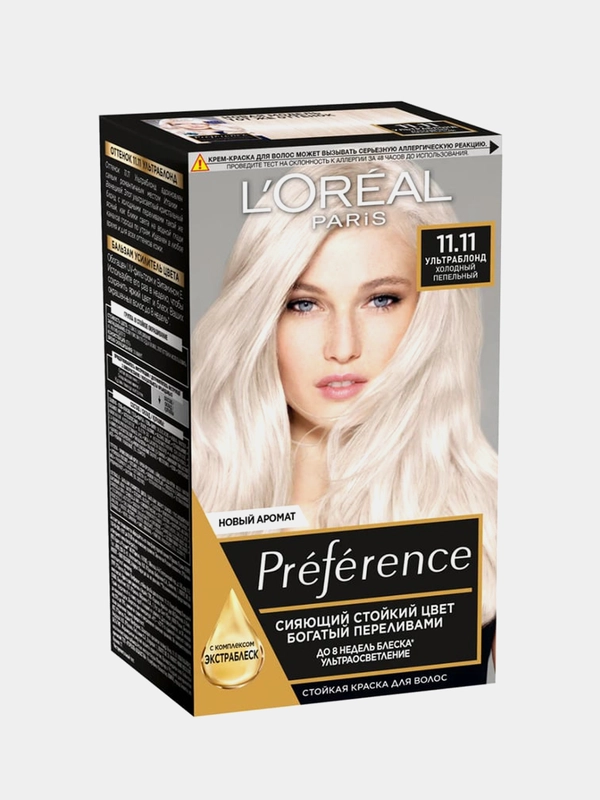 Стойкая краска для волос LOreal Paris Preference, тон 11.11 Холодный пепельный, 270 мл