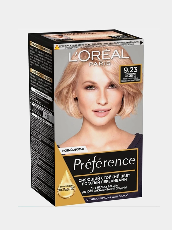 Стойкая краска для волос LOreal Paris Preference, 9.23 розовая платина