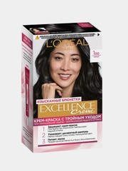 Стойкая крем-краска для волос LOreal Paris "Excellence", оттенок 1.00, Черный