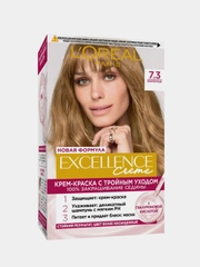 Стойкая крем-краска для волос LOreal Paris "Excellence", оттенок 7.3, Золотой Русый