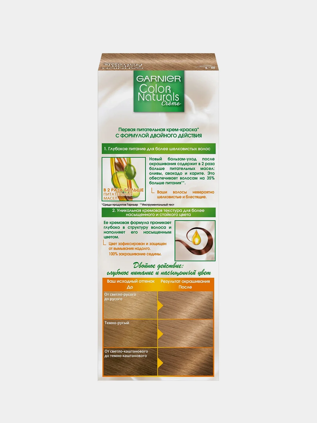 Стойкая крем-краска для волос GARNIER Color Naturals, тон 8.1, песчаный берег, 110 мл