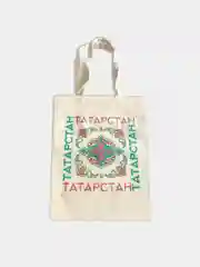 Мятный сумка-шоппер, сумка через плечо, хлопковая, сувенир Татарстан / Татарча