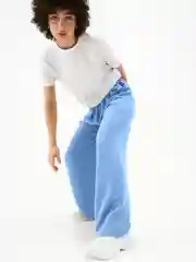 Голубой брюки женские, широкие