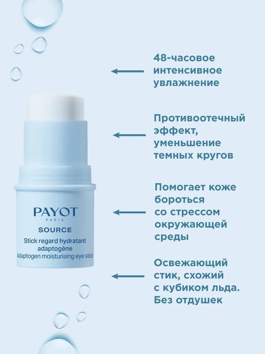 Прозрачный payot Source стик для области глаз увлажняющий, 4,5 г