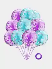 Бирюзовый набор шаров с конфетти, 10 штук, 12 дюймов