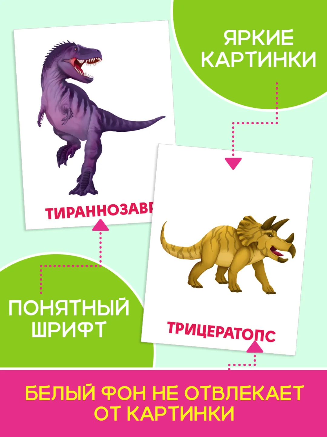 Зеленый карточки обучающие для детей двусторонние 16 шт., 170х265 мм. Проф-Пресс