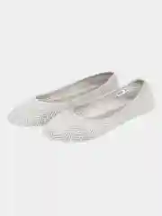 Серый меланж балетки женские мягкие в офис, на праздник, для школы