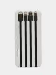Белый внешний аккумулятор / Powerbank / повербанк с встроенными проводами 20000 мАч