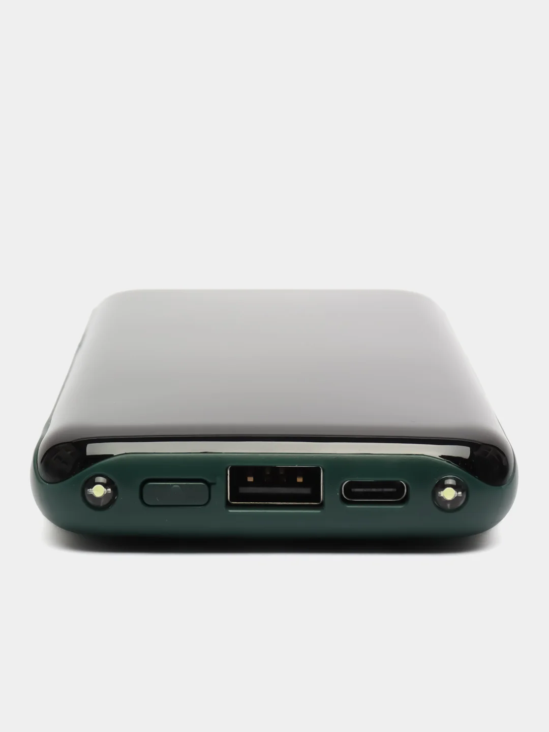 Зеленый внешний аккумулятор / Powerbank / повербанк с встроенными проводами 20000 мАч