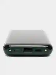 Зеленый внешний аккумулятор / Powerbank / повербанк с встроенными проводами 20000 мАч
