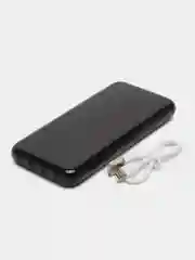 Черный внешний аккумулятор / Powerbank / повербанк с встроенными проводами 20000 мАч