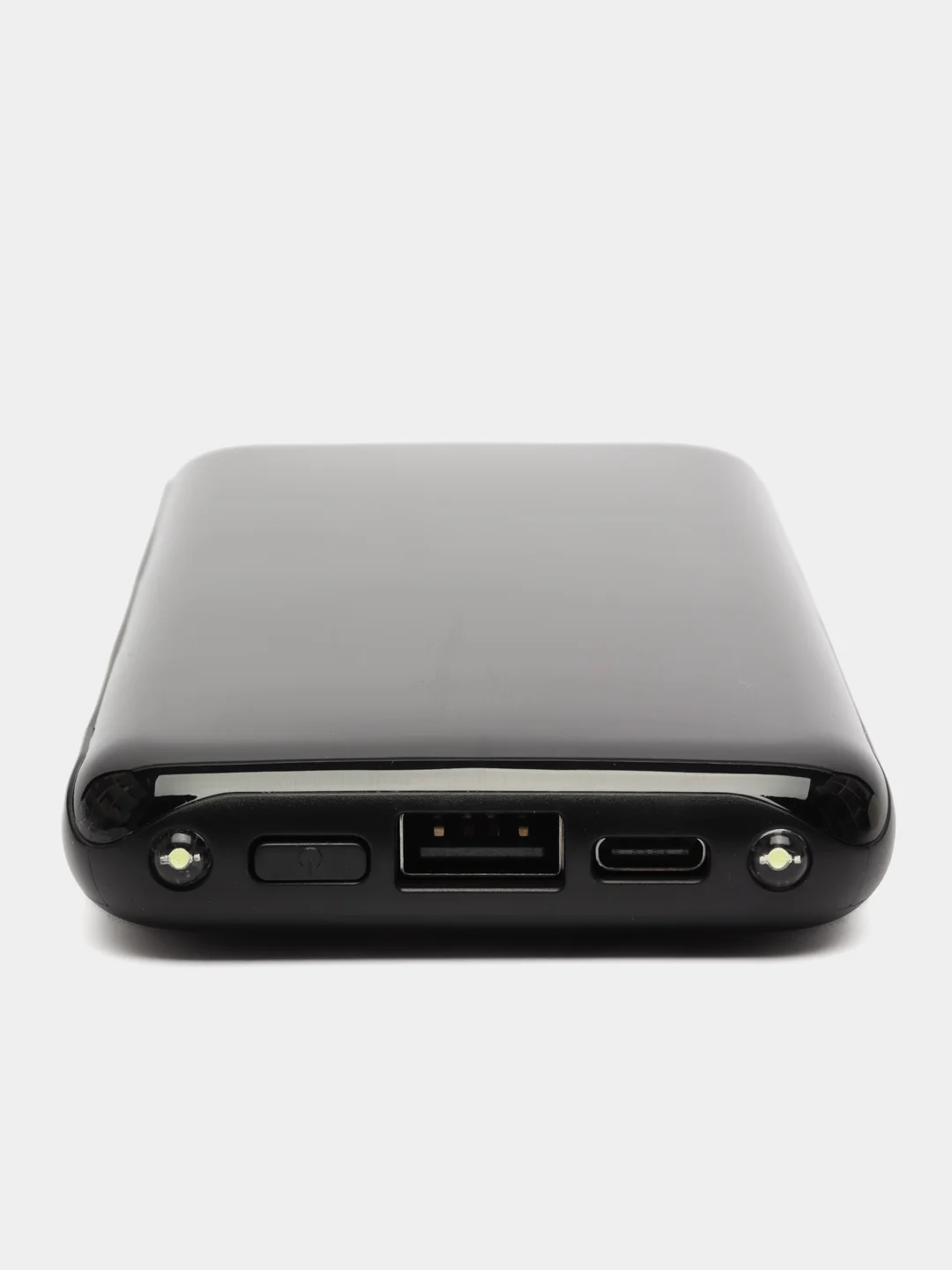 Черный внешний аккумулятор / Powerbank / повербанк с встроенными проводами 20000 мАч