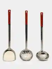 Набор для плова / для казана, 3 предмета, половник, шумовка, лопатка
