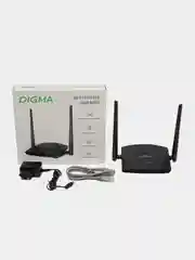 Wi-Fi роутер Digma DWR-N301, N300, черный