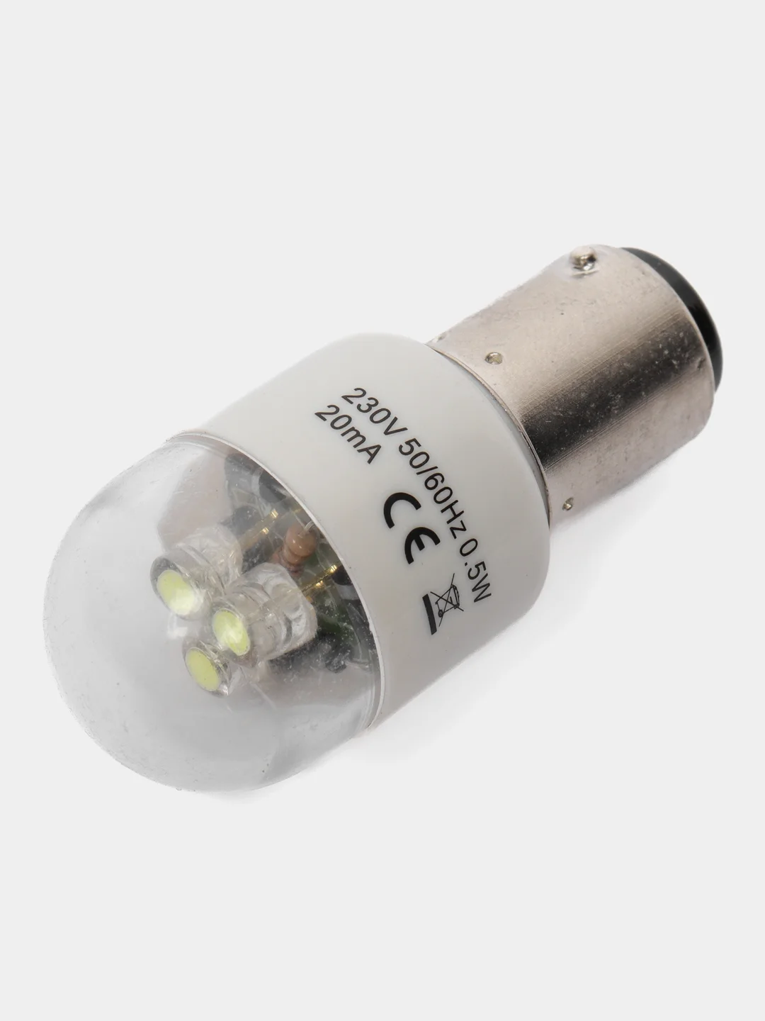 Лампочка светодиодная для швейных машин цокольная, 22х52 мм, 0.5W, 220V, 20mA