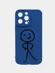 Синий чехол для(на) iPhone(Айфон)XR,11,12,13,14, Pro, Plus, Max, Mini,силиконовый с принтом