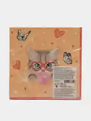 Салфетки бумажные трехслойные Котики на персиковом, 33*33 см, 20 шт