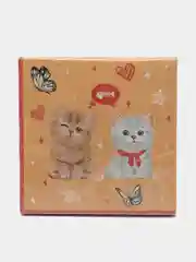 Салфетки бумажные трехслойные Котики на персиковом, 33*33 см, 20 шт