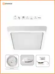 Светодиодный потолочный  светильник Estares DLS 12W, 15W, 20W, 25W квадрат,белый