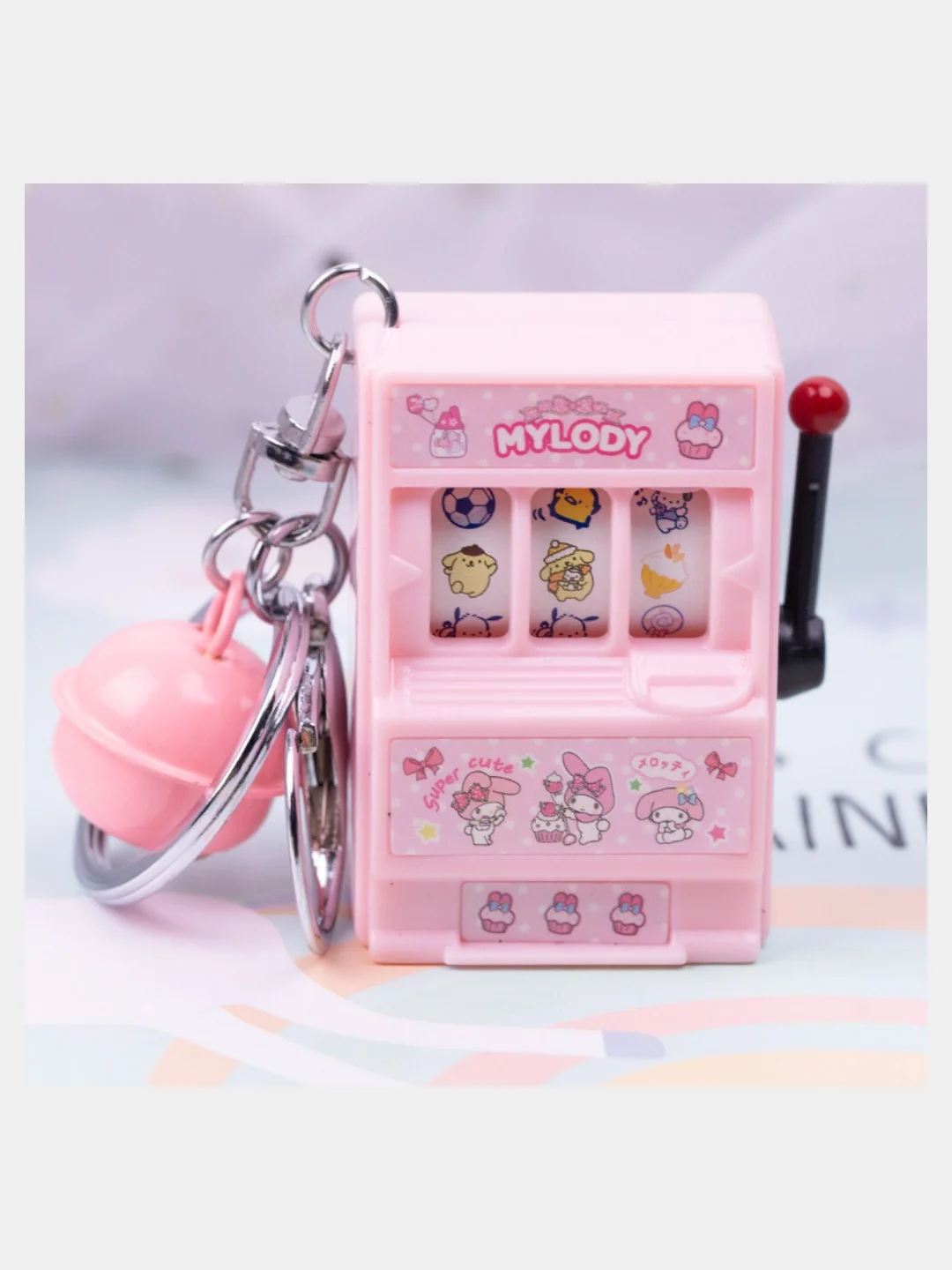 Брелок аниме Kuromy, My Melody, Hello Kitty, брелок казино, игровой автомат Куроми, Китти