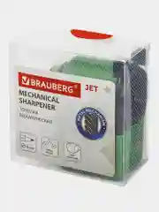 Точилка механическая с контейнером Brauberg Jet для простых и цветных карандашей