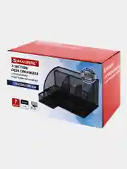 Подставка-органайзер для канцелярии Brauberg, 7 секций, 125х220х140 мм, черная