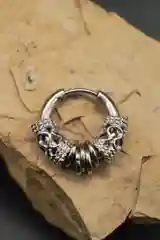 Серебряный серьги унисекс "Драконий узор" 12 мм, моносерьга трансформер неформальный стиль