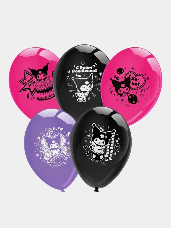Воздушные шарики Kuromi 30 см, 5 шт
