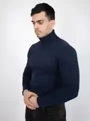 Темно-синий водолазка мужская "Чебоксарский трикотаж", однотонная