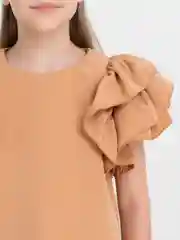 Карамельный блузка для девочки, праздничная, нарядная,школьная