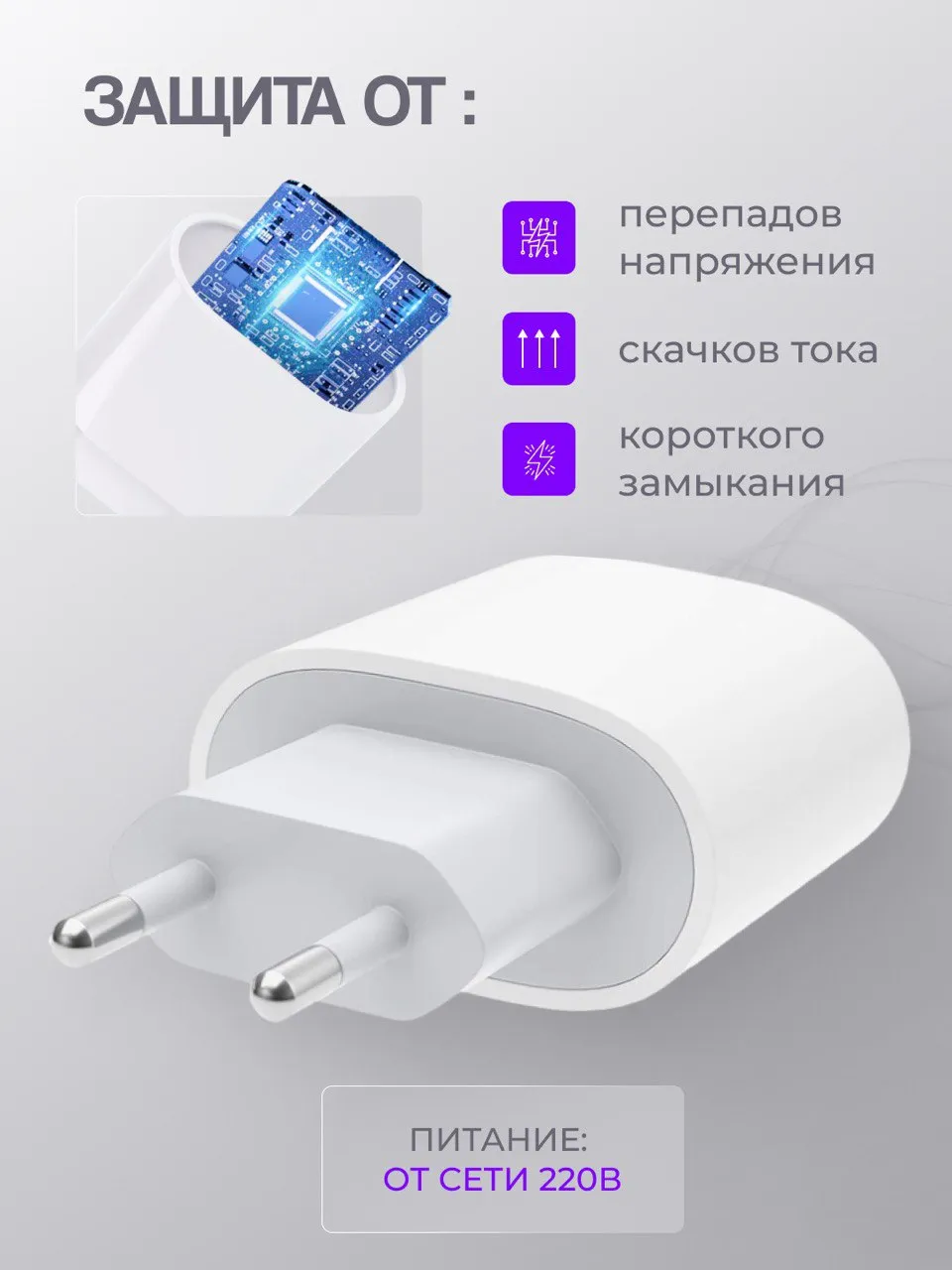 Блок питания для iPhone с Type-C, 20/25 W, с быстрой зарядкой, зарядное  устройство купить по цене 314.1 ₽ в интернет-магазине Магнит Маркет